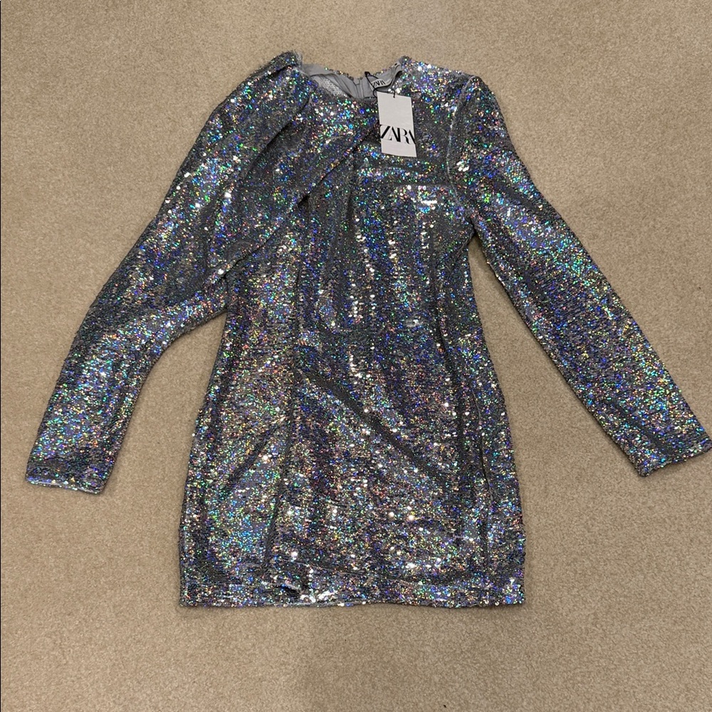 Zara Multicolor Sequin Party Dress